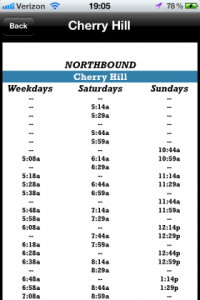 Cherry Hill Schedule